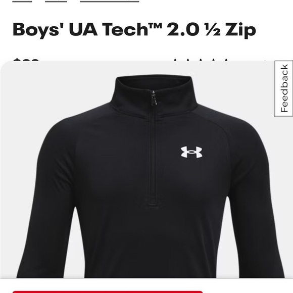 Boys Under Armour half zip black pullover size youth large - Picture 5 of 7